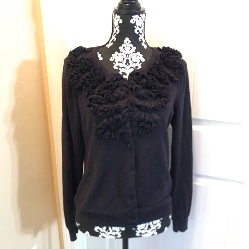 Navy Blue Ruffled Sweater